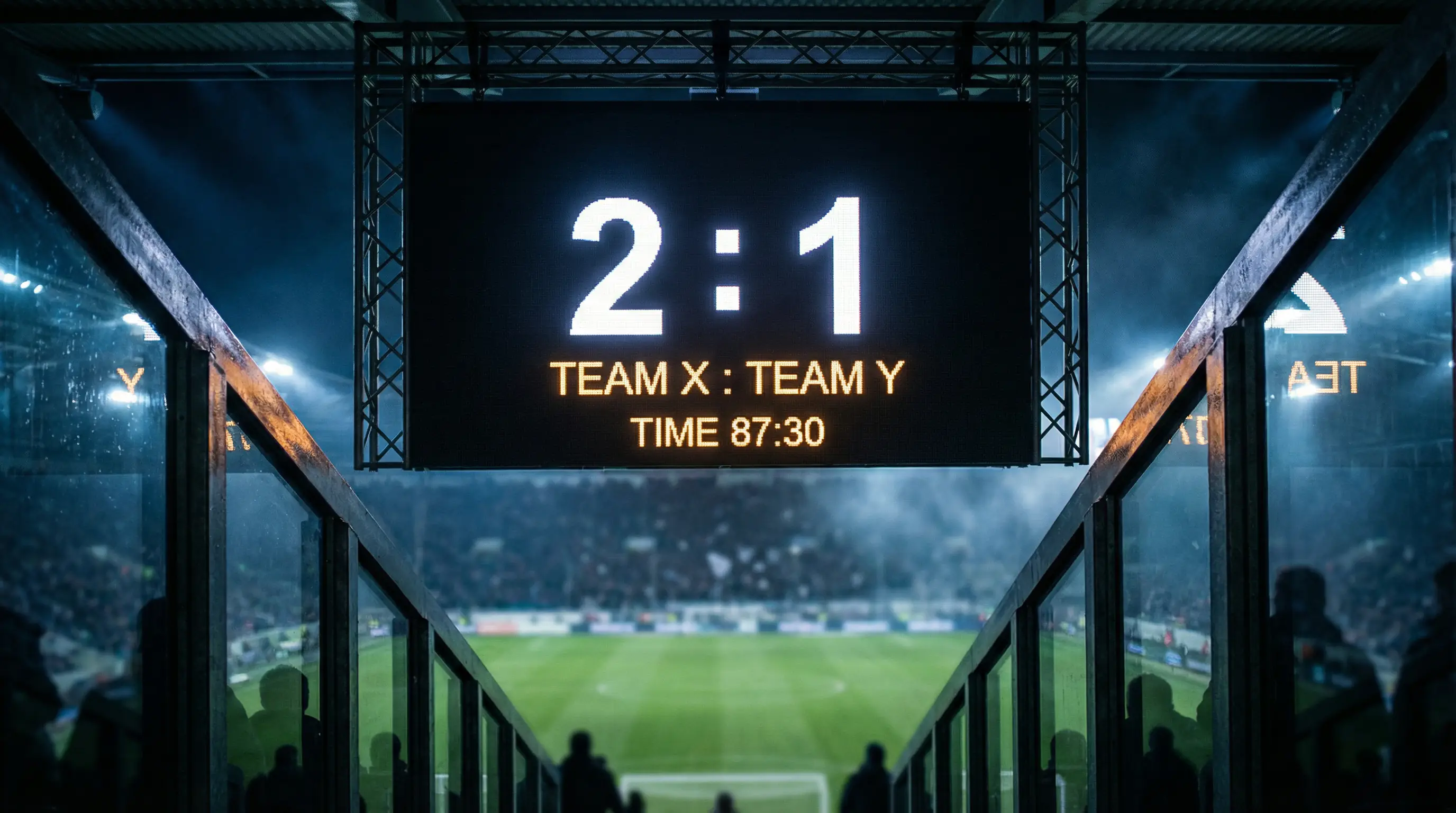 Ergebniswetten Bundesliga Correct Score – Anzeigetafel mit Spielstand im Stadion