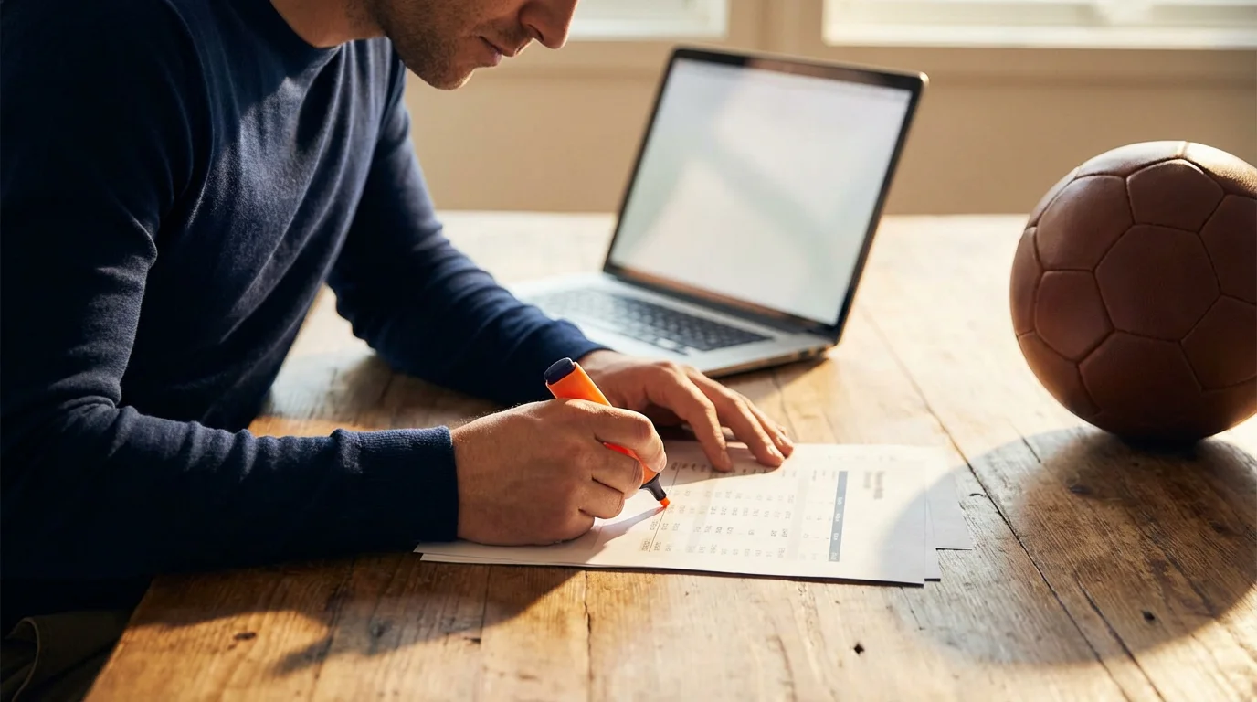 Value Bets Bundesliga finden – Person analysiert Wettquoten am Schreibtisch